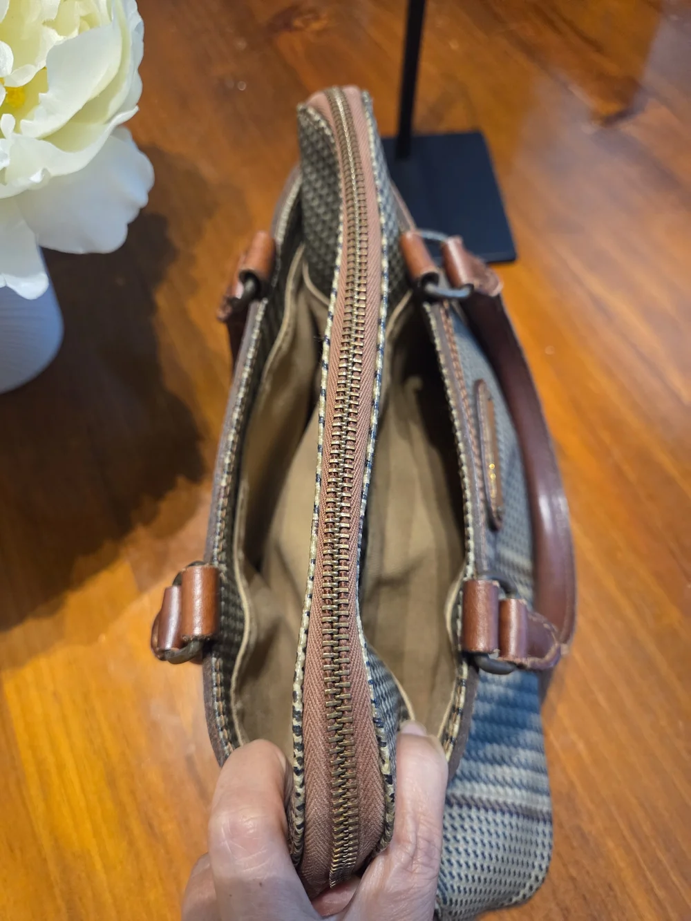 Vintage Polo by Ralph Lauren Brown Plaid Top-Handle Bag